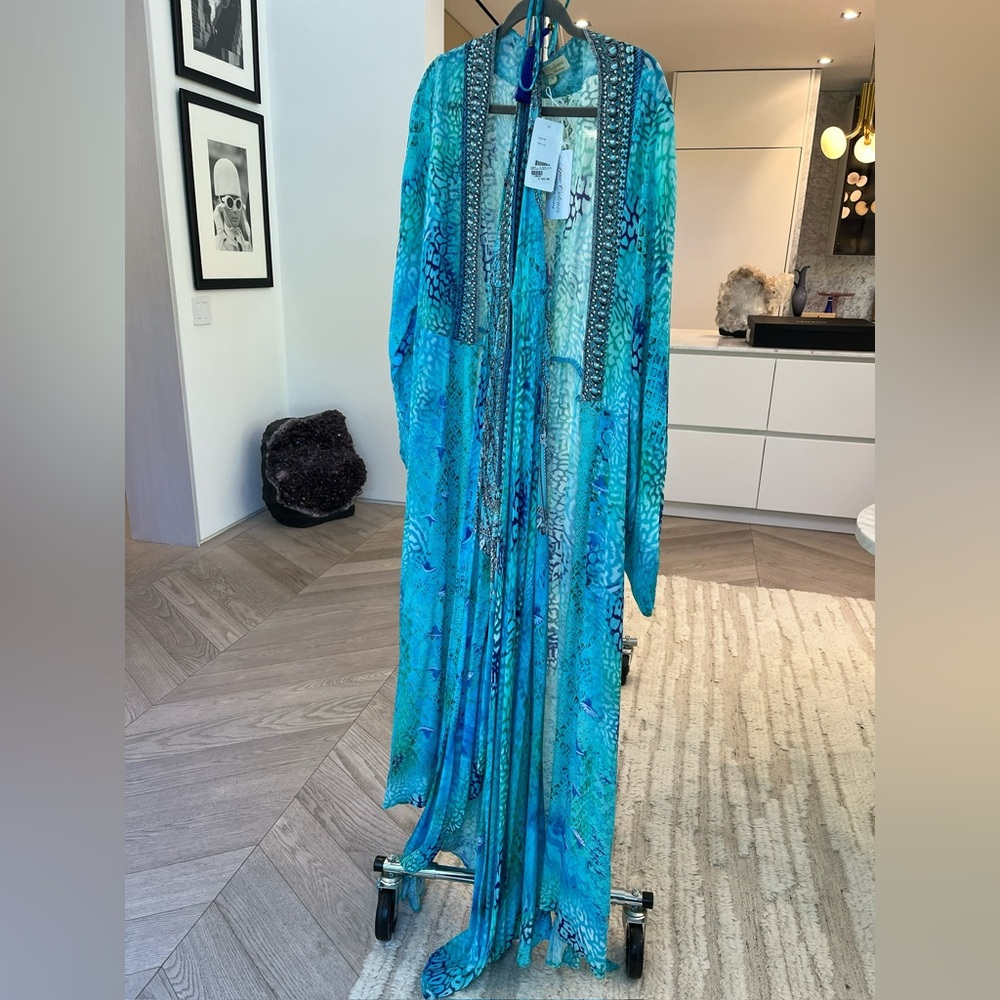 Elegant Blue Patterned Women's Dress